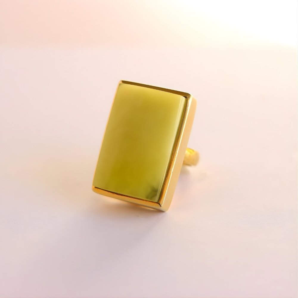 Baltic Butterscotch Lime Amber Statement Ring - 1… - image 4